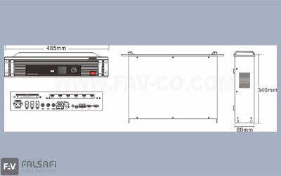 ابعاد منبع تغذیه سیستم کنفرانس